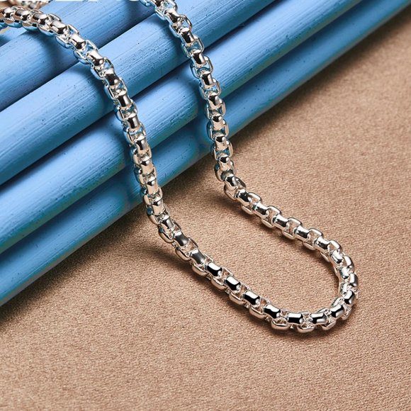 Awesome 22 Inch Long Round Box Necklace 4mm Wide,